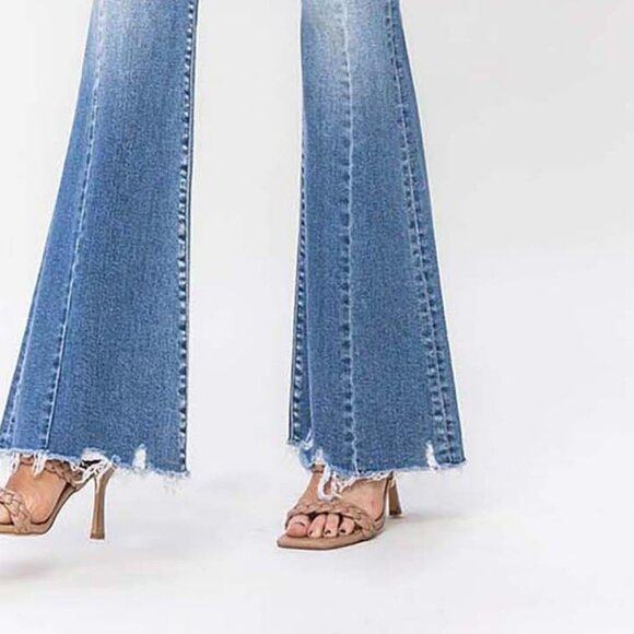 NWT Flying Monkey High Rise Panel Flare Jeans - Picture 14 of 16